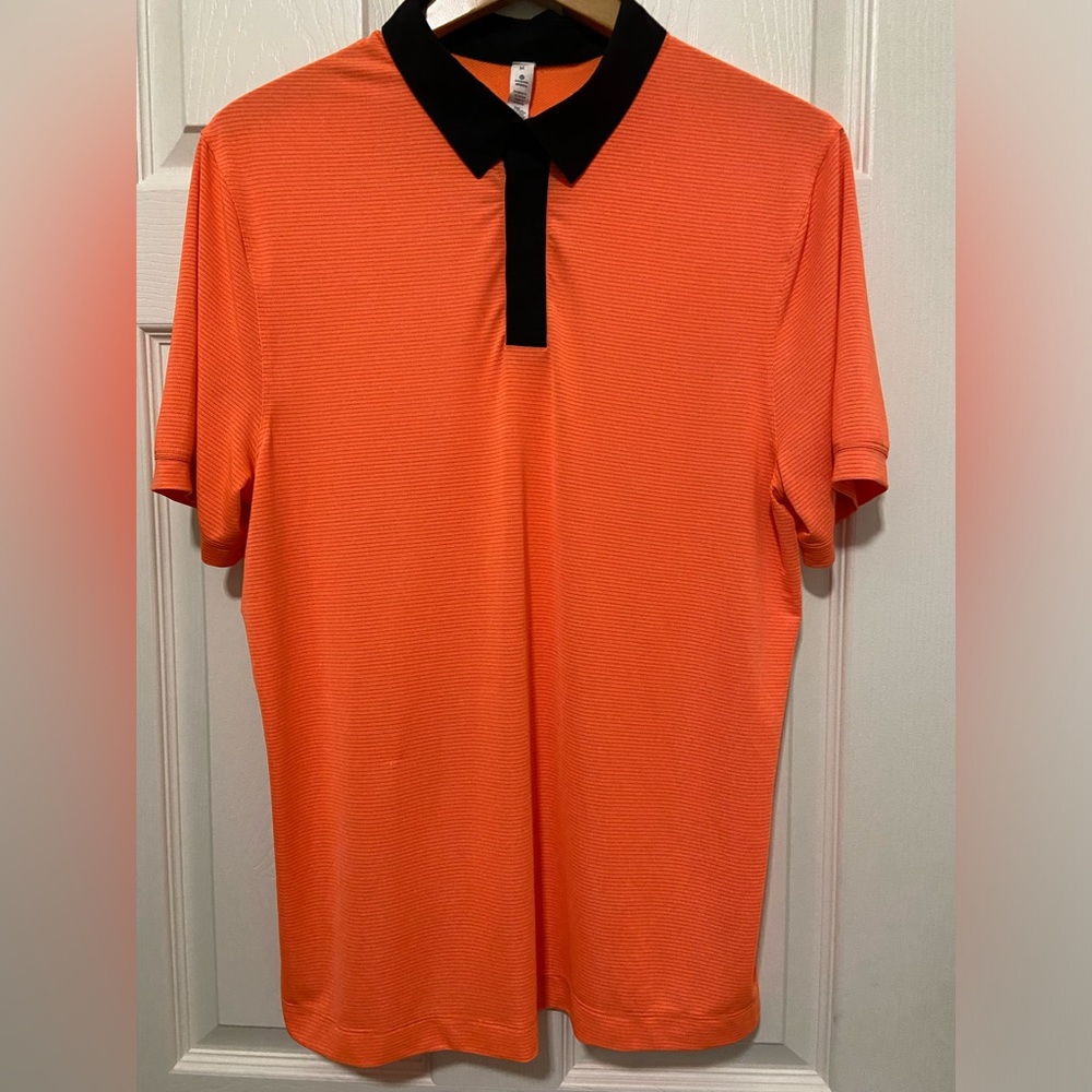 Lululemon Precision Golf Polo Shirt Performance Orange Red Men’s Size Medium